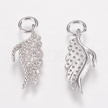 Brass Micro Pave Cubic Zirconia Pendants ZIRC-E146-13P-1