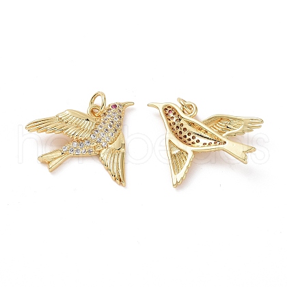 Brass Micro Pave Cubic Zirconia Pendants ZIRC-I063-33G-1
