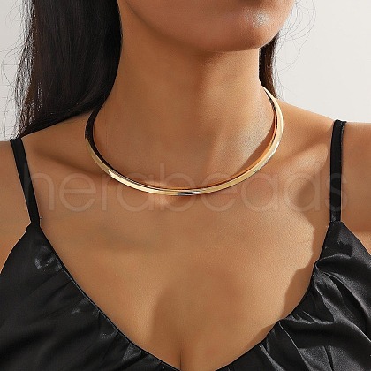 Alloy Circle Ring Choker Necklaces for Women FS-WGE9154-01-1