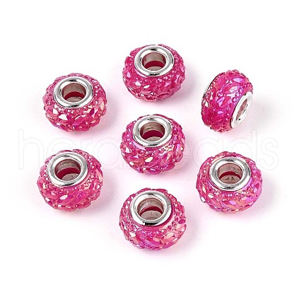 Opaque Resin European Beads RESI-T057-29I-1