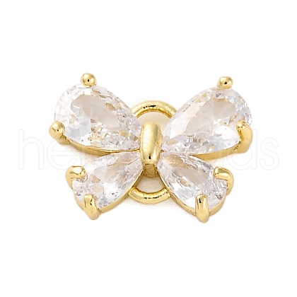 Brass Clear Cubic Zirconia Connector Charms/Links FIND-L019-07G-04-1