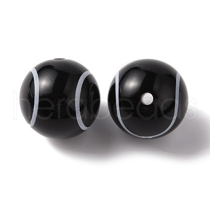 Sport Theme Opaque Resin Beads RESI-TAC0016-04A-1