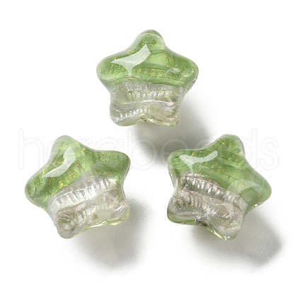 Gradient Color Transparent Hand-drawed Acrylic Beads TACR-P012-01B-04-1