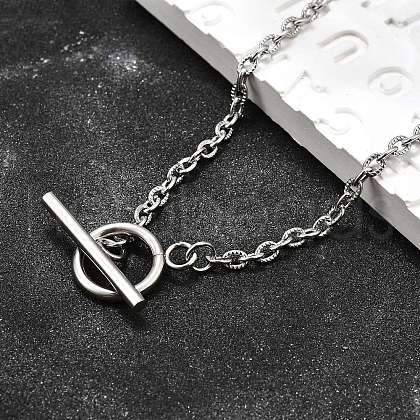 Tarnish Resistant 304 Stainless Steel Cable Chain Necklaces NJEW-JN01471-1