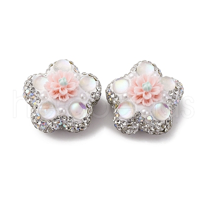 Polymer Clay Rhinestone Beads CLAY-U023-01-1