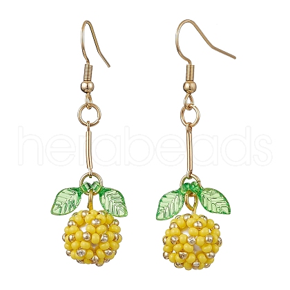 Handmade Glass Seed Beads Pendants Dangle Earrings EJEW-MZ00245-02-1