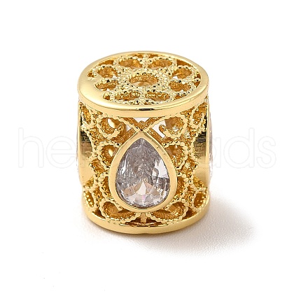 Rack Plating  Brass Cubic Zirconia Beads KK-G458-13G-1