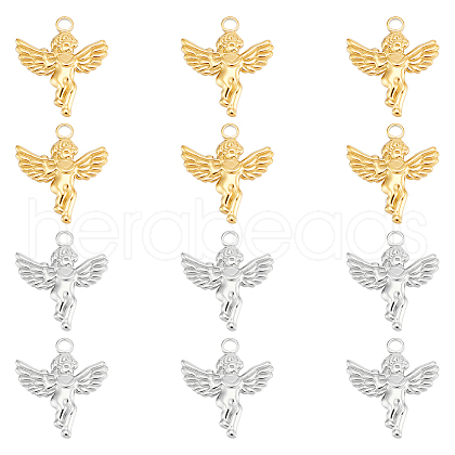 Unicraftale 12Pcs 2 Colors 201 Stainless Steel Pendants STAS-UN0060-78-1
