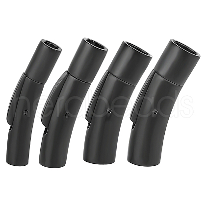 Unicraftale 4Pcs 4 Styles Column 304 Stainless Steel Matte Bayonet Necklace Clasps with Push Button STAS-UN0052-64-1