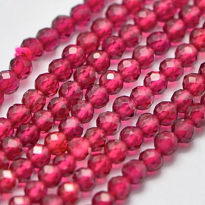 Glass Imitation Red Corundum Beads Strands G-K207-01B-01-1
