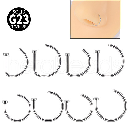 G23 Titanium D Shaped Clip on Nose Rings WGA60F5-06-1