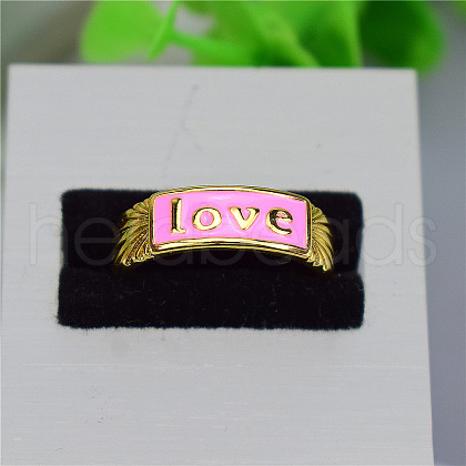 Brass Enamel Cuff Rings for Women FS-WGB9607-02-1