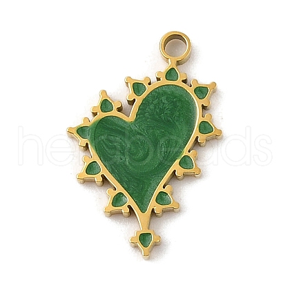 304 Stainless Steel Enamel Pendants STAS-U039-03G-1