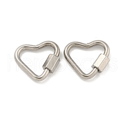 304 Stainless Steel Screw Carabiner Lock Charms STAS-C092-05D-P-1