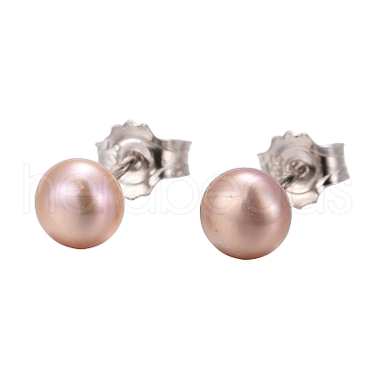Valentine Presents for Her 925 Sterling Silver Ball Stud Earrings EJEW-D029-4.5mm-1-1