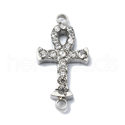 304 Stainless Steel Crystal Rhinestone Connector Charms STAS-Z065-02P-01-1