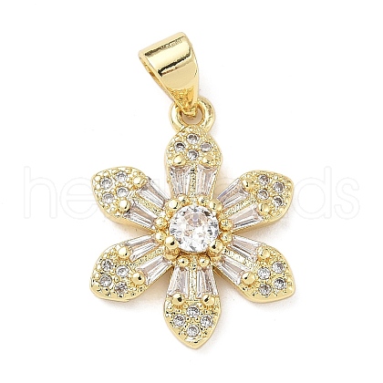 Brass Micro Pave Cubic Zirconia Pendants KK-D357-24G-1