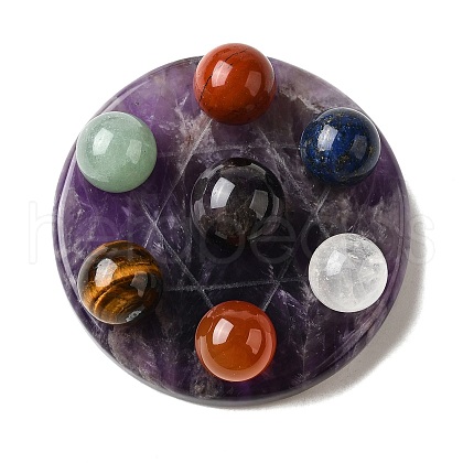 Chakra Natural Amethyst Base Seven Star Group Display Decorations DJEW-K031-01A-03-1