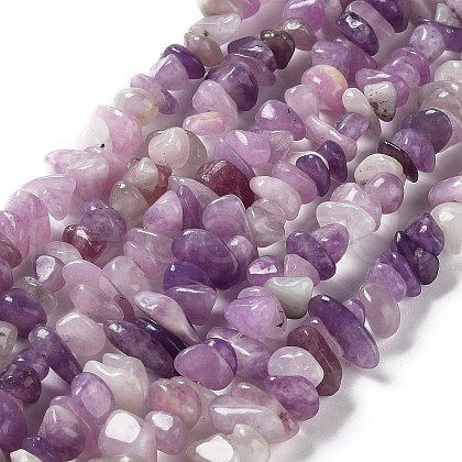 Natural Lepidolite/Purple Mica Stone Beads Strands G-P497-03A-06-1