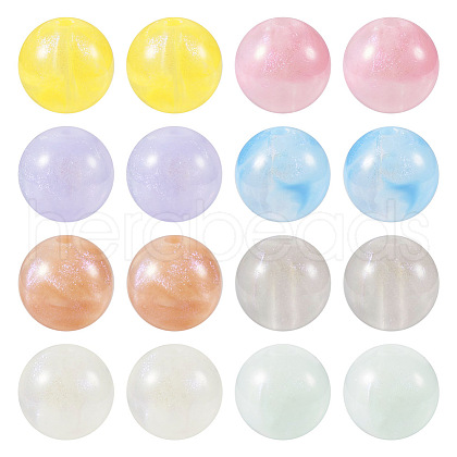  80Pcs 8 Colors Opaque Acrylic Beads OACR-TA0001-23-1