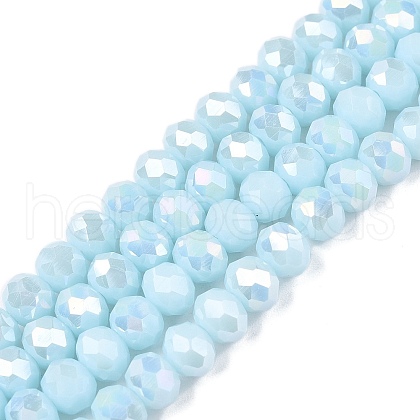 Electroplate Glass Beads Strands EGLA-A044-P6mm-B06-1