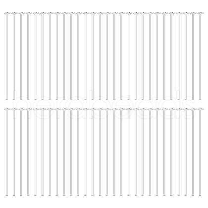 BENECREAT 60Pcs 925 Sterling Silver Flat Head Pins STER-BC0002-17A-1