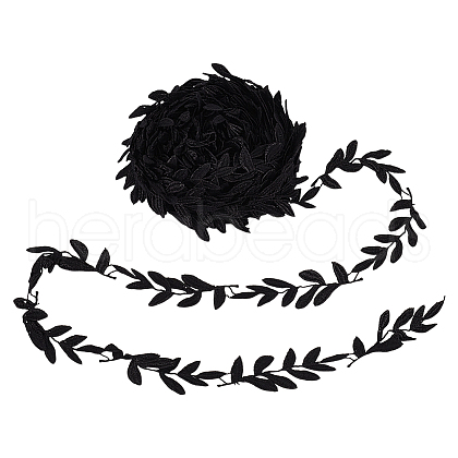 FINGERINSPIRE 15 Yards Polyester Leaf Lace Trim DIY-FG0006-73-1