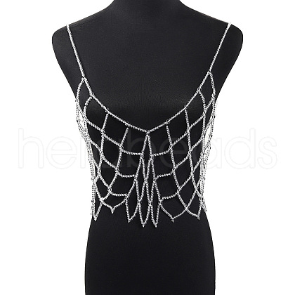 Glass Beaded Multi Layer Bridal Shoulder Chains WG1B7F3-06-1