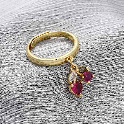Brass Micro Pave Cubic Zirconia Open Cuff Rings for Women RJEW-U057-12B-G-1