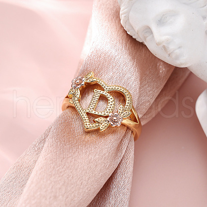 Heart with Flower Hollow Out Brass Finger Rings FS-WG99C3E-30-1