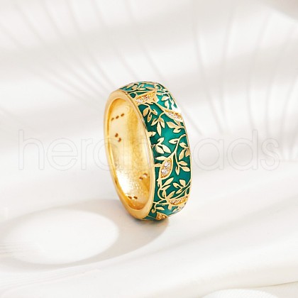 Brass Micro Pave Cubic Zirconia Finger Rings FS-WGFDCA6-08-1
