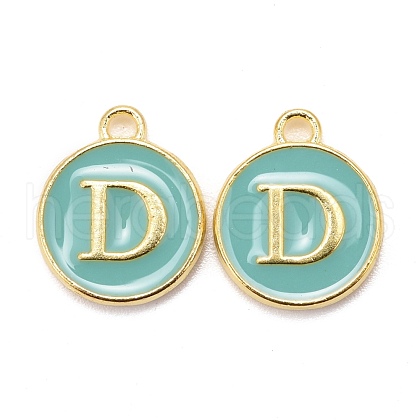 Golden Plated Alloy Enamel Charms X-ENAM-S118-05D-1