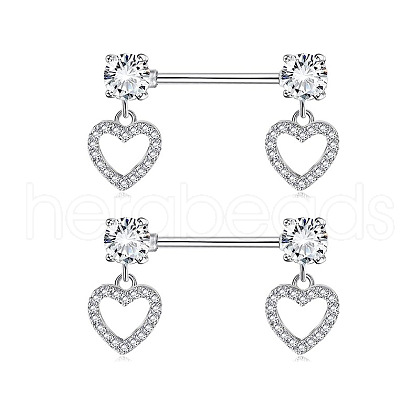 304 Stainless Steel Rhinestone Nipple Rings WG0E32C-03-1