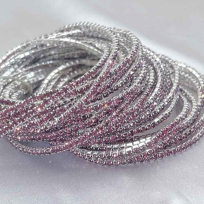 Brass Rhinestone Tennis Bracelets WG6EB7A-13-1