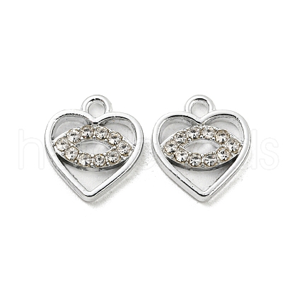 UV Plating Alloy Rhinestone Pendants PALLOY-D026-07P-1