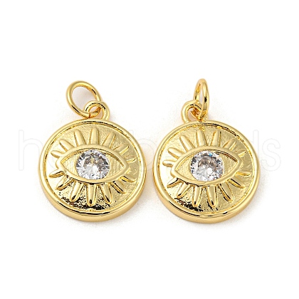 Rack Plating Brass Micro Pave Cubic Zirconia Pendants KK-A200-19G-1