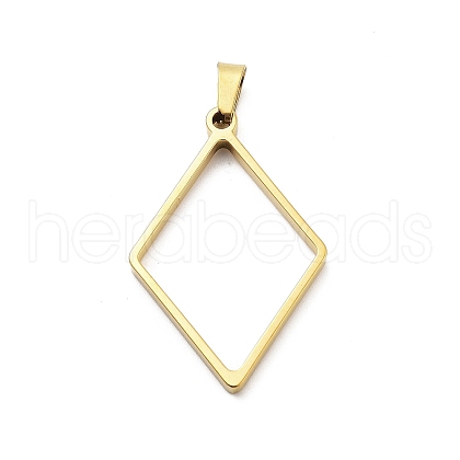 304 Stainless Steel Open Back Bezel Pendants STAS-Z091-05G-01-1