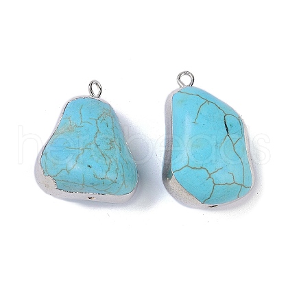 Synthetic Turquoise Pendants KK-F868-32P-02-1