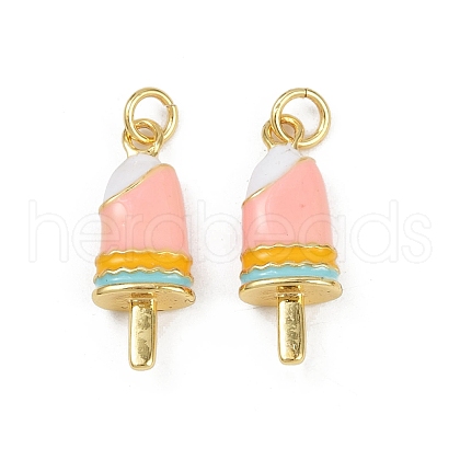 Brass Enamel Pendants KK-C093-25G-1