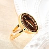 Brass Enamel Adjustable Cuff Rings RJEW-G349-01G-4