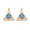 Brass Micro Pave Clear Cubic Zirconia Pendants for Women KK-T070-90A-07-1