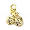 Brass Micro Pave Clear Cubic Zirconia Charms KK-M283-17B-01-1