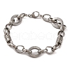 Tarnish Resistant 201 Stainless Steel Column & Oval Link Chain Bracelets BJEW-B078-81P-1