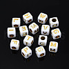 Golden Plating Acrylic Beads PACR-S219-22A-2
