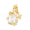Brass Micro Pave Cubic Zirconia Pendants KK-V008-28G-1