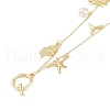 Bohemian Summer Beach Style 18K Gold Plated Shell Shape Initial Pendant Necklaces IL8059-17-1