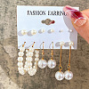 Alloy & Plastic Pearl Earring Sets WG17A46-24-1