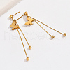 Fashionable Stainless Steel Butterfly Tassel Stud Earrings OD7151-2