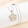 304 Stainless Steel Two Tone Pendant Necklaces for Women NJEW-S445-01D-GP-1