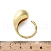 Rack Plating Brass Teardrop Open Cuff Ring for Women RJEW-A016-03G-4